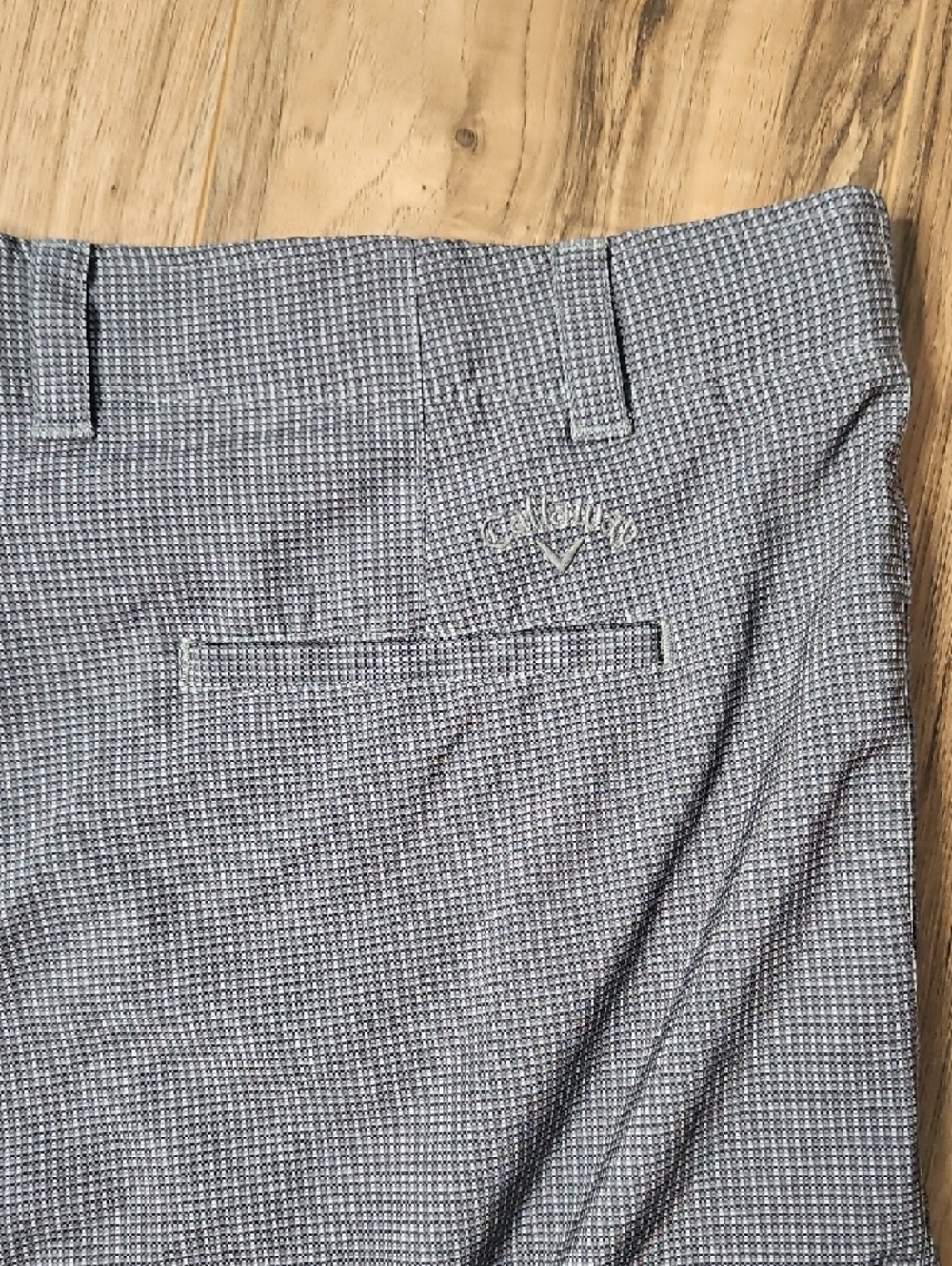 Callaway Men's Charcoal Gray Micro-Check Performance Golf Shorts - Picture 8 of 9
